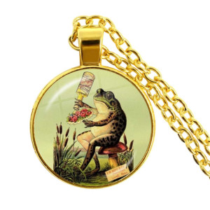 Collar Rana "Festín del Pantano Encantado" – Joya Vintage Única