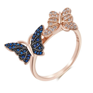 Détails de la Bague Papillon Duo d'Éclat en 2 couleurs