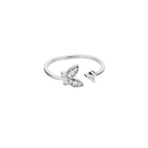 Bague Papillon Éclat Raffiné couleur argent