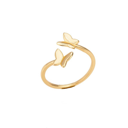 Bague Papillon Duo Minimaliste couleur or