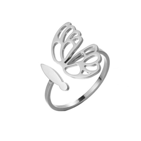 Bague Papillon Contour Élégant couleur argent