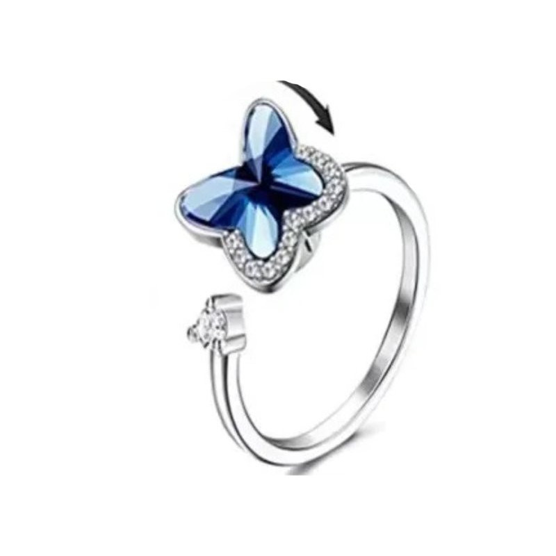 Bague Papillon Cristal Saphir