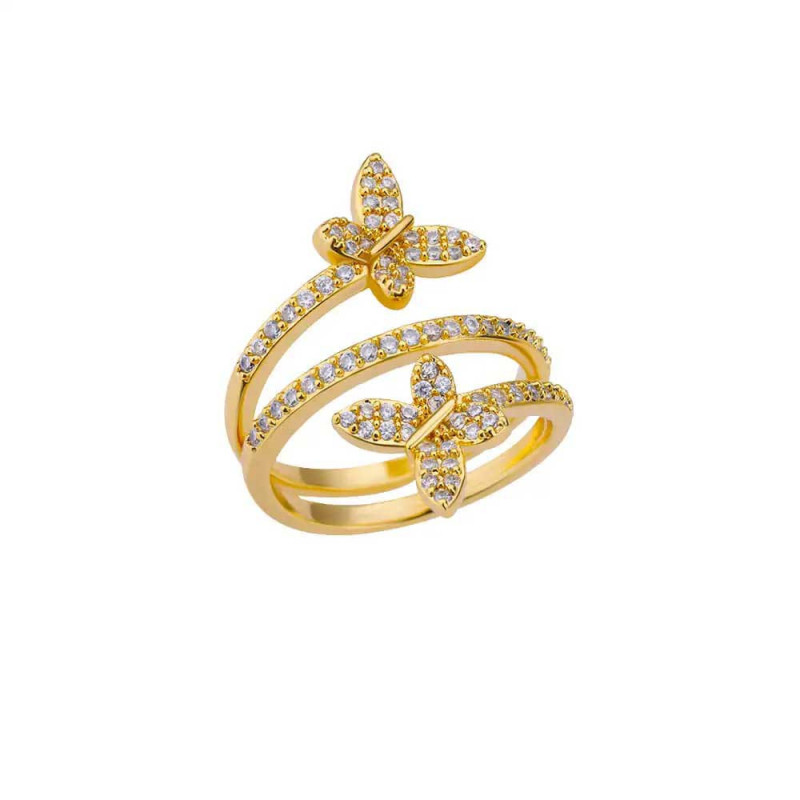 Anillo Mariposa Espiral Brillante – Joya Fina en Oro o Plata