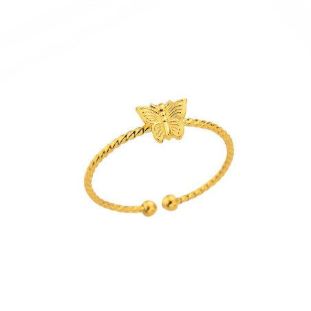 Anillo Mariposa Trenzado Dorado – Joya Minimalista y Elegante