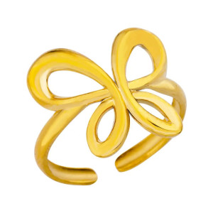 Anillo Mariposa Dorada Abstracto – Joya Moderna y Artística