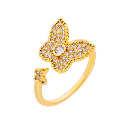 Anillo Mariposa Dorada Ajustable | Joya Original para Mujer