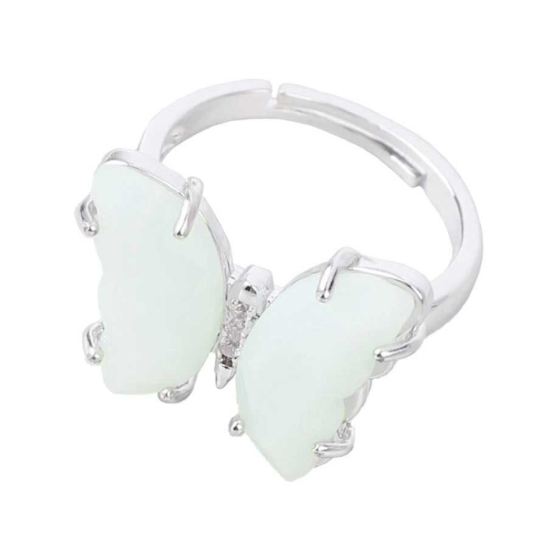 Anillo Mariposa Opalina Etérea | Joya con Piedra y Circón