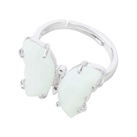 Anillo Mariposa Opalina Etérea | Joya con Piedra y Circón