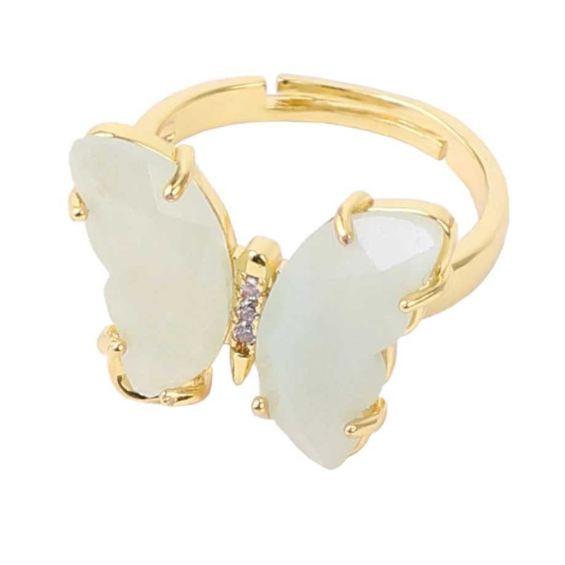 Anillo Mariposa Amatista | Joya con Piedra Natural y Zirconita