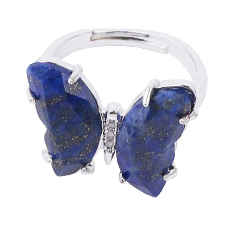 Anillo Mariposa Aguamarina Luminosa – Joya Elegante Piedra Natural