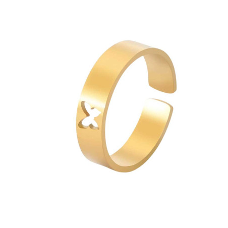 Anillo Mariposa Minimalista | Acero Inoxidable Dorado y Plateado