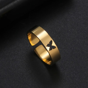 Anillo Mariposa Minimalista | Acero Inoxidable Dorado y Plateado