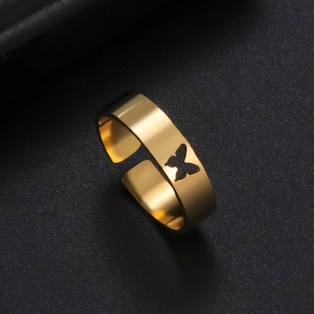 Anillo Mariposa Minimalista | Acero Inoxidable Dorado y Plateado