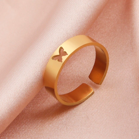 Anillo Mariposa Minimalista | Acero Inoxidable Dorado y Plateado