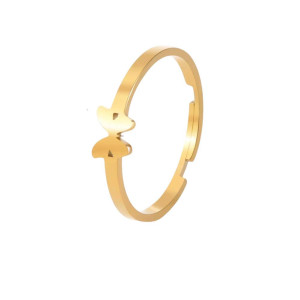 Anillo Mariposa Minimalista Oro y Plata - Elegancia Sutil