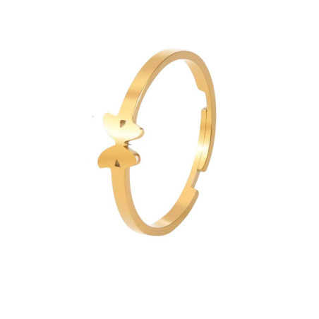 Anillo Mariposa Minimalista Oro y Plata - Elegancia Sutil
