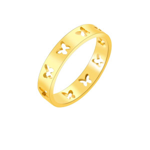 Anillo Mariposa Grabado "Vuelo de Mariposas" | Acero Inoxidable
