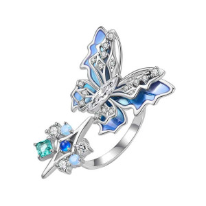 Anillo Mariposa Cristalina con Circonitas | Joya Elegante