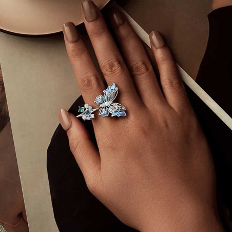 Anillo Mariposa Cristalina con Circonitas | Joya Elegante
