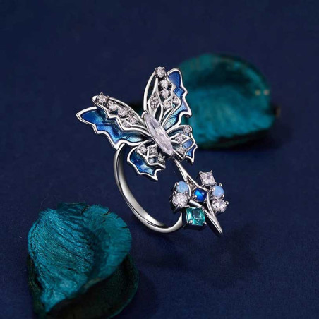 Anillo Mariposa Cristalina con Circonitas | Joya Elegante