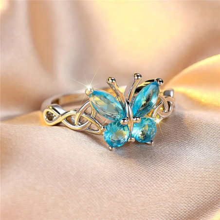 Anillo Mariposa Azul 'Destello Zafiro' – Joya Mágica y Única