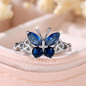 Anillo Mariposa Azul 'Destello Azur' - Elegancia y Refinamiento