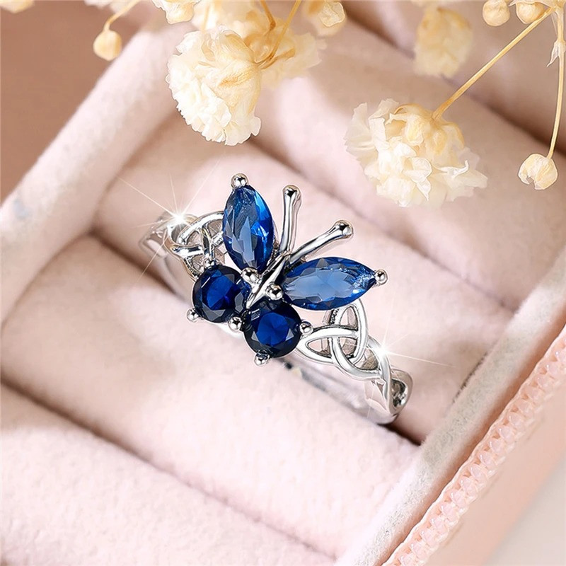 Anillo Mariposa Azul 'Destello Azur' - Elegancia y Refinamiento