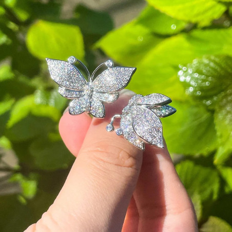 Anillo Mariposa de Plata de Ley con Circonitas – Ajustable