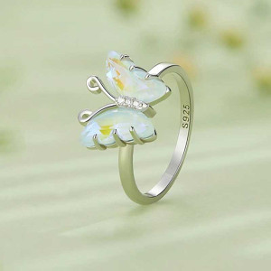Anillo Mariposa Plata 925 'Alas de Ópalo' | Joya Única