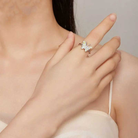 Anillo Mariposa Plata 925 'Alas de Ópalo' | Joya Única