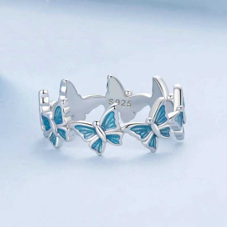 Anillo Mariposa Plata 'Vuelo Azur' Plata 925 | Elegancia Única