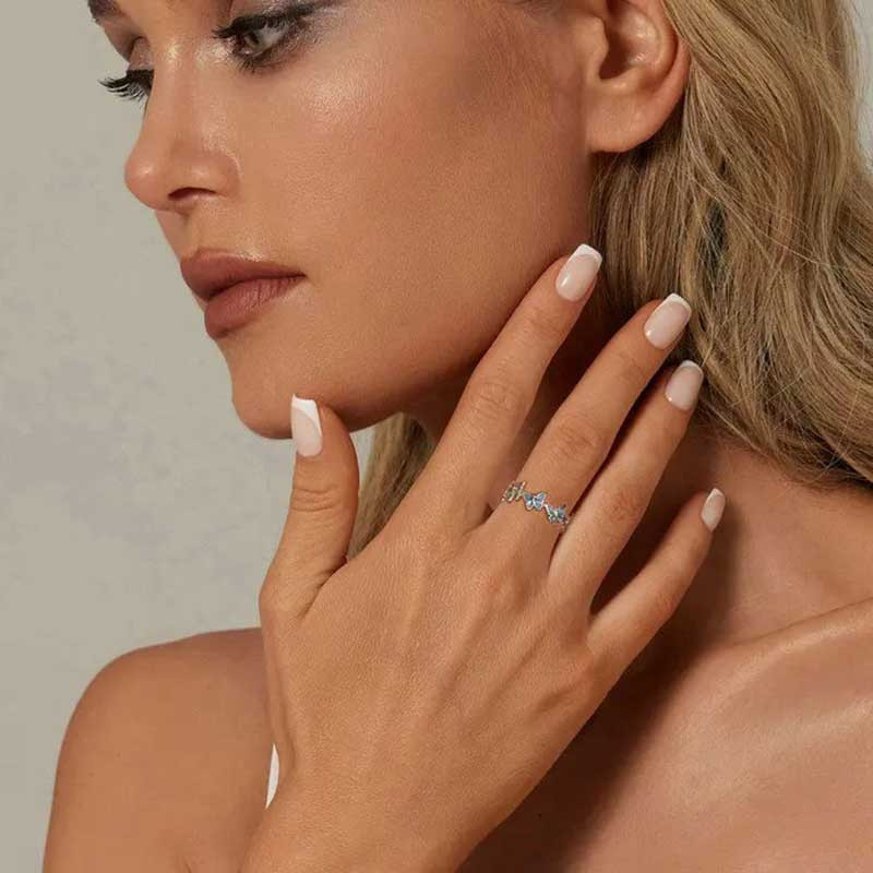 Anillo Mariposa Plata 'Vuelo Azur' Plata 925 | Elegancia Única