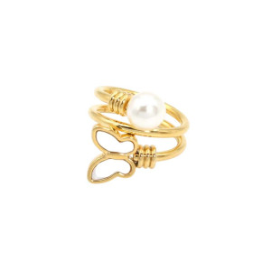 Anillo Mariposa 'Perla Radiante' - Elegancia y Refinamiento