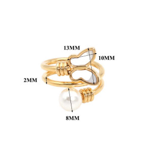 Anillo Mariposa 'Perla Radiante' - Elegancia y Refinamiento