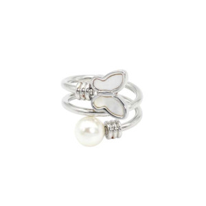 Anillo Mariposa 'Perla Radiante' - Elegancia y Refinamiento
