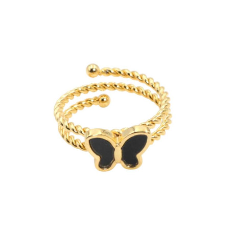 Anillo Mariposa 'Nocturne Élégante' - Joya Fina Oro y Plata