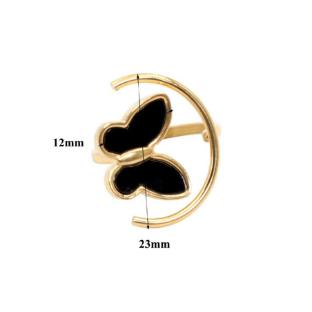 Anillo Mariposa 'Luna Mística' - Acero Inoxidable Oro/Plata