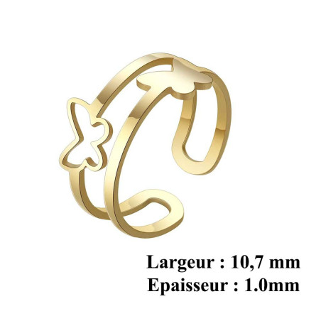 Anillo Mariposa Minimalista | Joya Ajustable en Oro y Plata