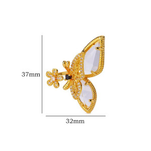 Anillo Mariposa Dorado | Joya Ajustable con Cristales Mujer