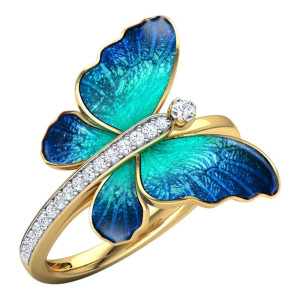 Anillo Mariposa 'Alas Oceánicas' – Joya Elegante y Única