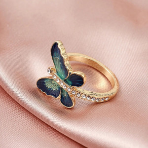 Anillo Mariposa 'Alas Oceánicas' – Joya Elegante y Única