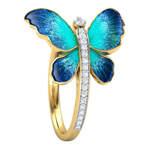 Anillo Mariposa 'Alas Oceánicas' – Joya Elegante y Única