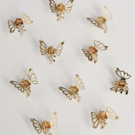 Mini Pinzas de Pelo Mariposa Etéreas | Dúo Dorado & Plateado