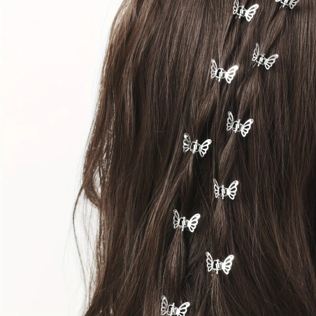 Mini Pinzas de Pelo Mariposa Etéreas | Dúo Dorado & Plateado