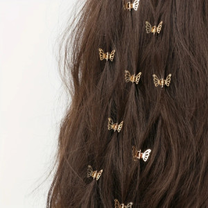 Mini Pinzas de Pelo Mariposa Etéreas | Dúo Dorado & Plateado