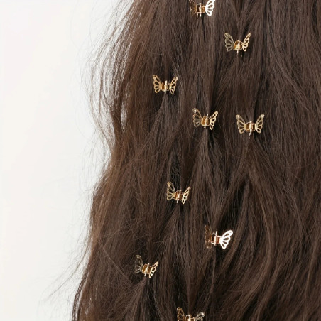 Mini Pinzas de Pelo Mariposa Etéreas | Dúo Dorado & Plateado