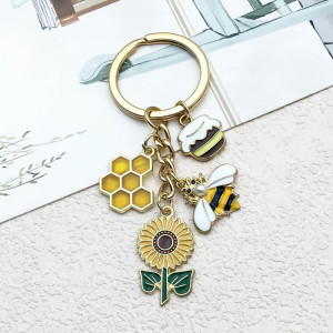 Llavero Abeja Girasol Dorado | Idea Regalo Original y Único