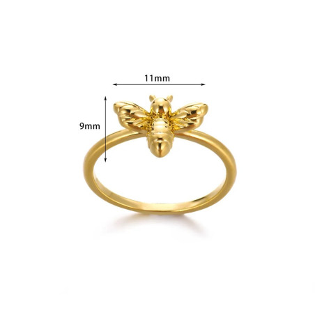 Anillo Abejita Acero Inoxidable Oro o Plata | Regalo Único
