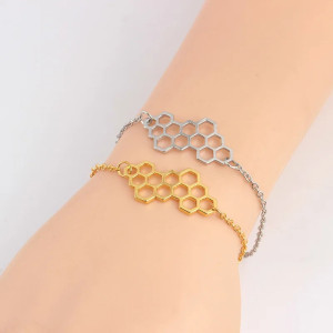 Pulsera Panal de Abeja para Mujer | 2 Colores | Joyas Abeja