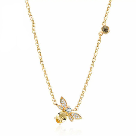 Collar de Abeja Radiante | Joya Original de Plata para Mujer